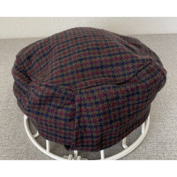 Totes Plaid Newsboy Hat Cap Wool Blend Brown One Size - Picture 5 of 10
